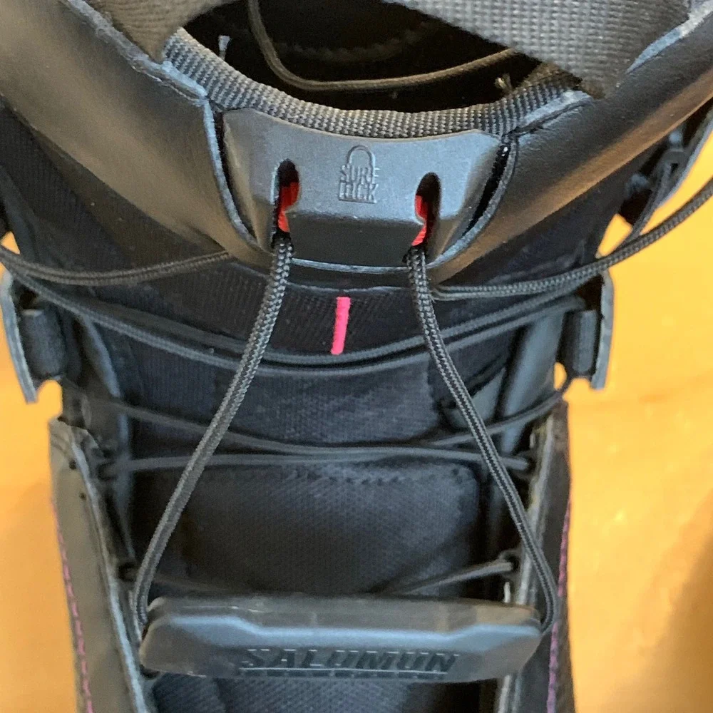 Salomon Pearl Womens Snowboard Boots US‎ Sz 5 Black Sure Lock Auto Fit Contagrip